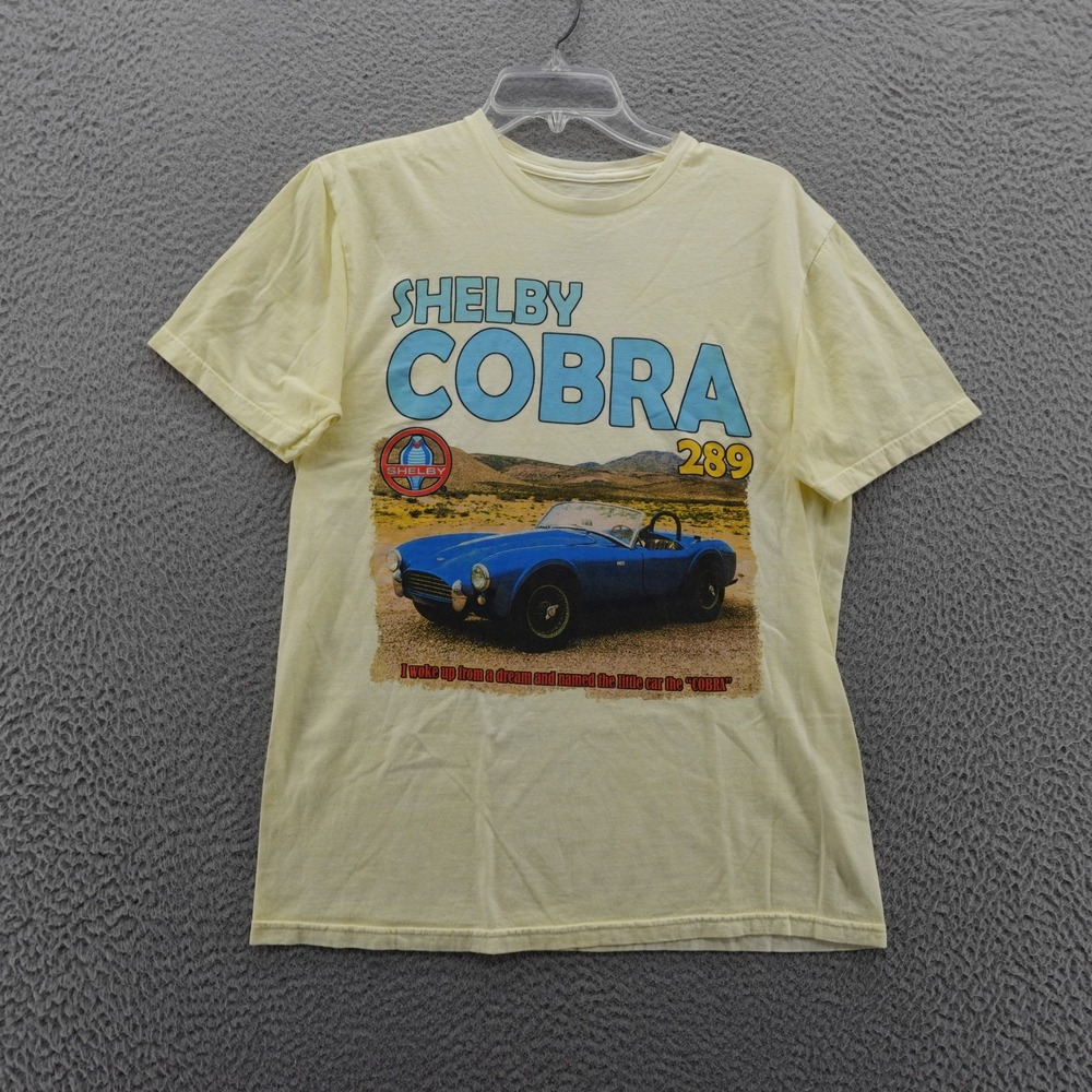 Shelby Cobra 289 T‎ Shirt Womens Medium Yellow Short Sleeve Graphic Tee NEW